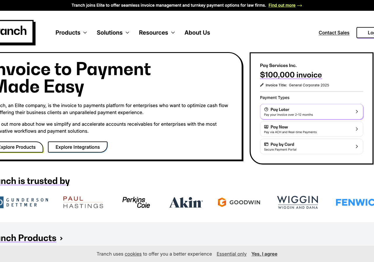Screenshot of Tranch