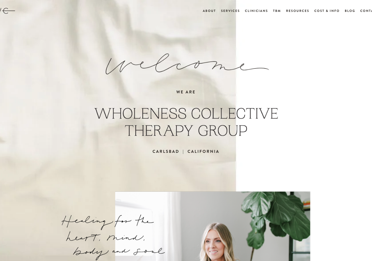 Screenshot of Wholeness Collective Therapy