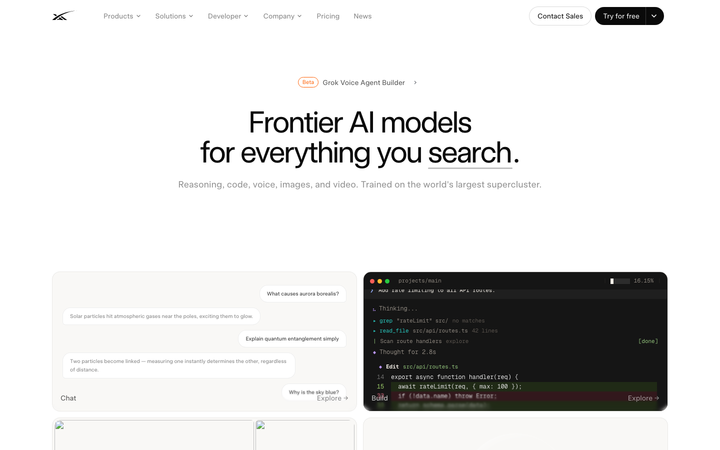 Screenshot of Xai