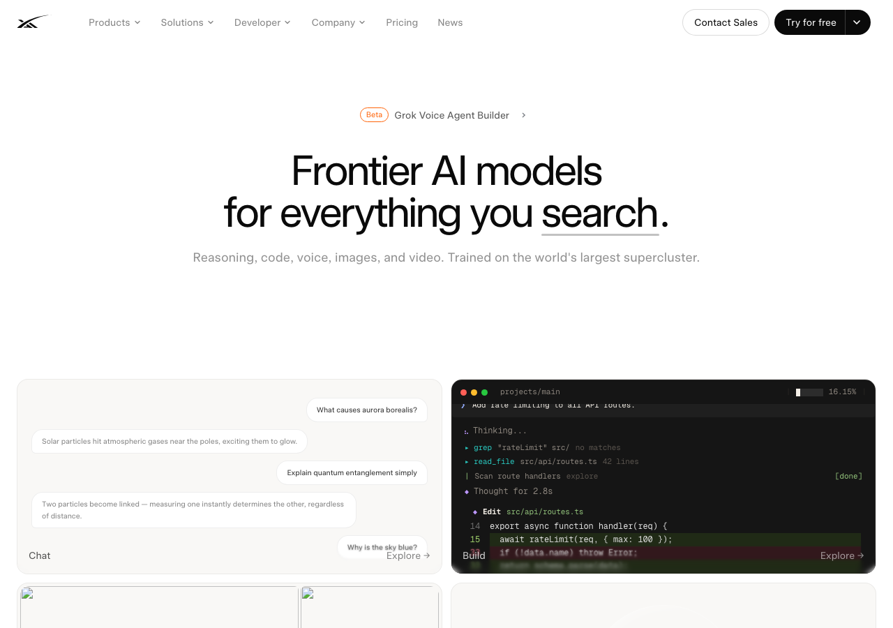 Screenshot of Xai