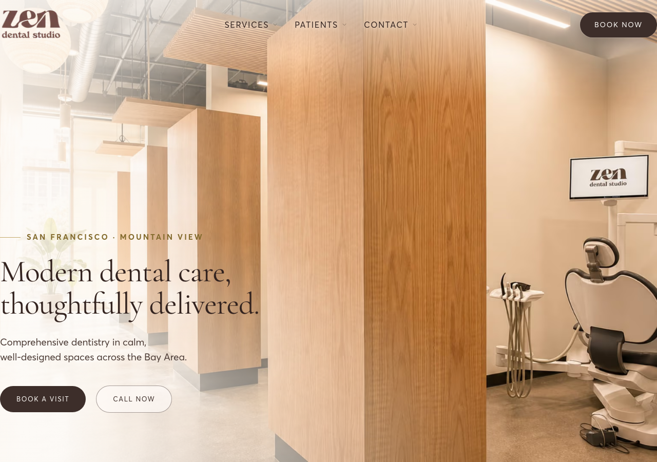 Screenshot of Zen Dental Studio